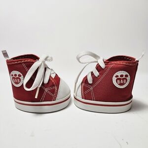 Bab Build A Bear Workshop Red Canvas Hi Top Tennis Shoes Chuck Taylors Lace Up